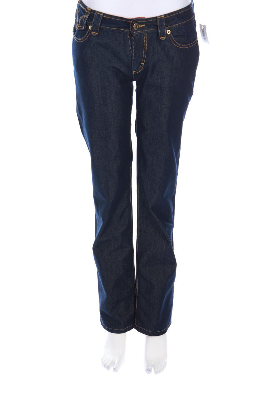 D&G DOLCE & GABBANA - Dark Denim Bootcut-Jeans mit Logo-Patch - W28