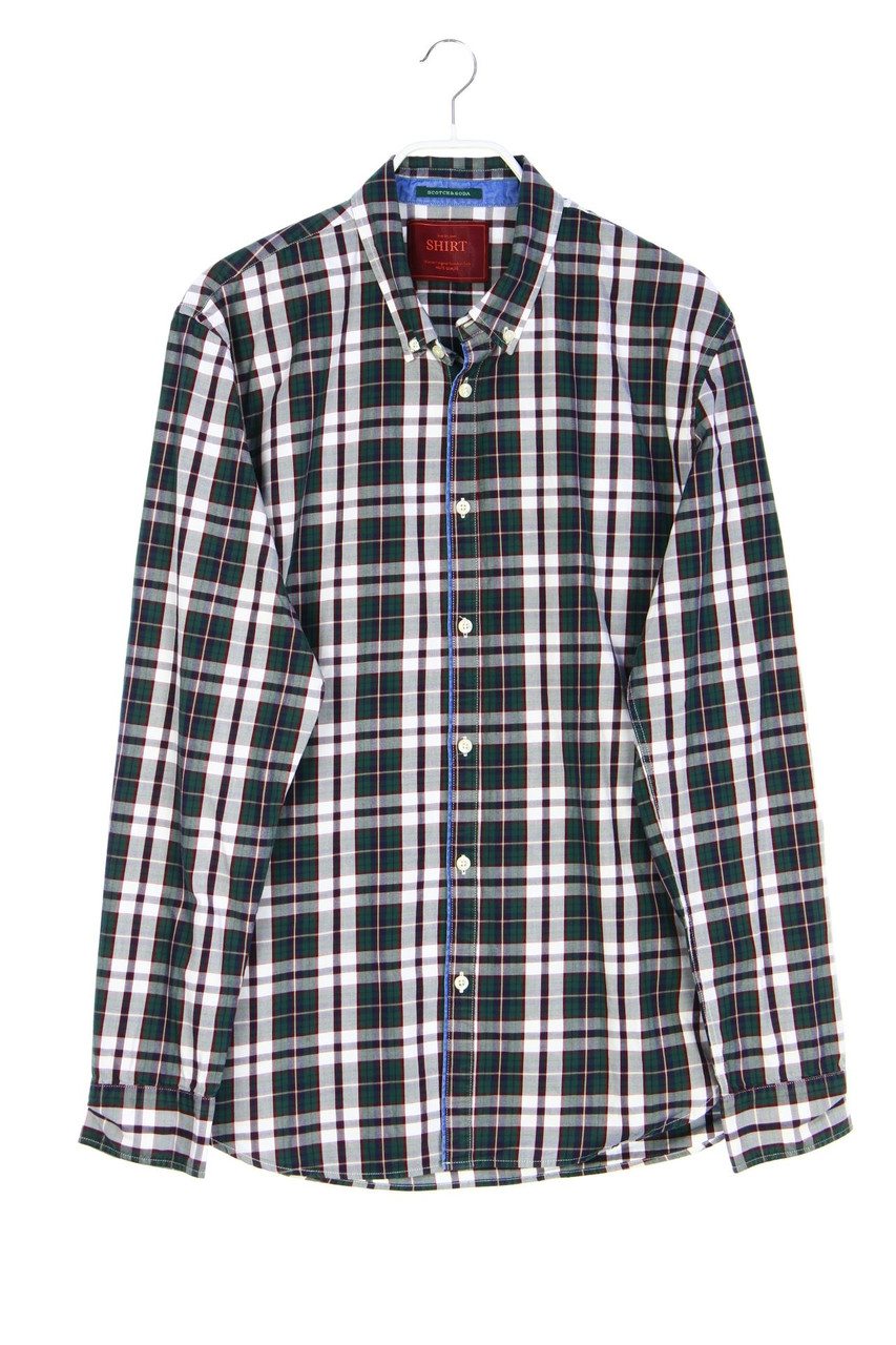 SCOTCH & SODA - kariertes Button-down-Hemd mit Logo-Plakette - XXL