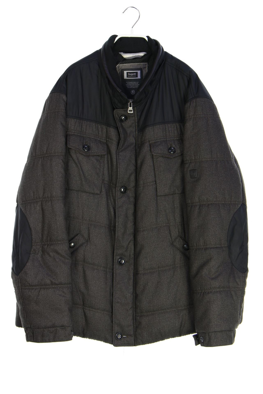 bugatti - wattierte Jacke mit Kunstleder-Details - XXL