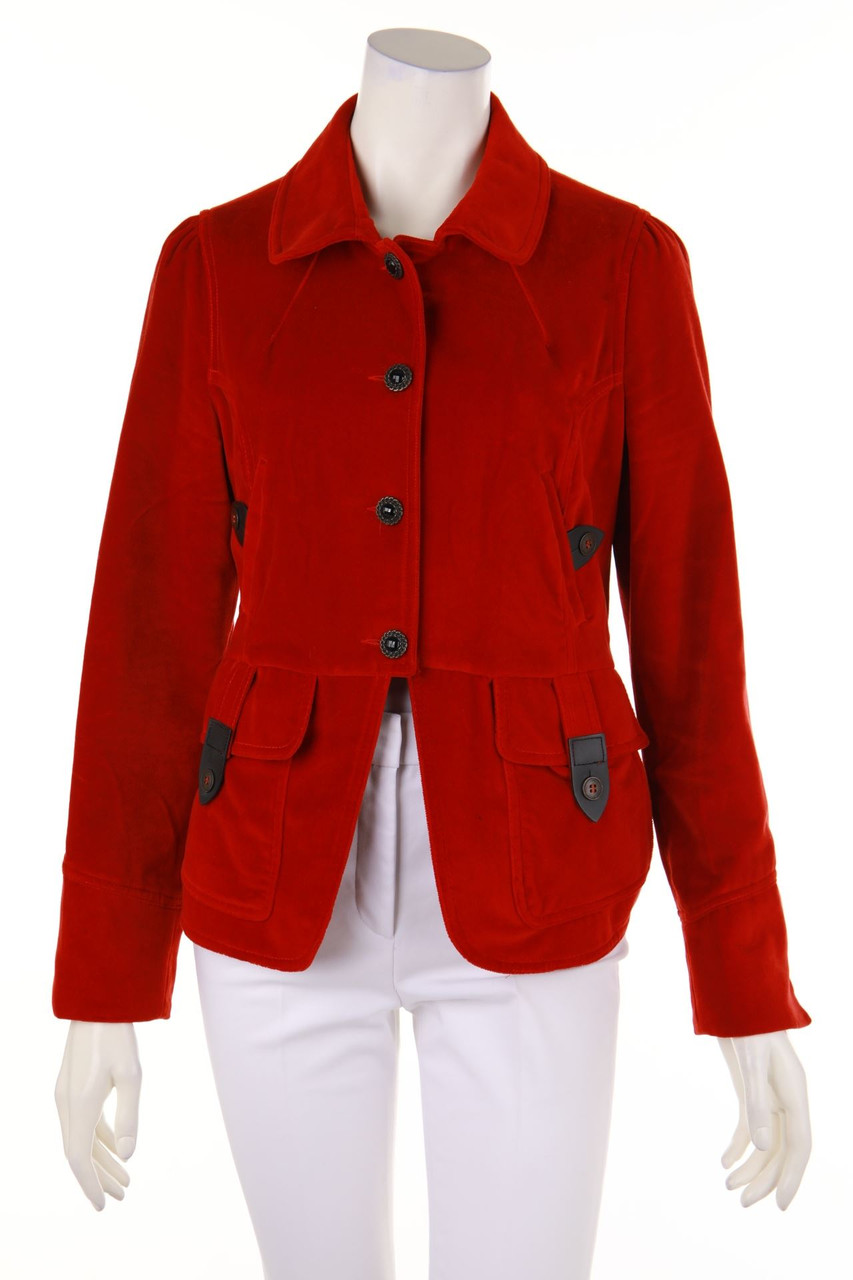 BILLTORNADE - Samt-Blazer mit Schmuck-Knöpfen - L