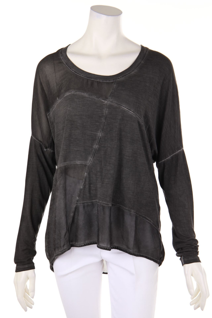 rich & royal - Garment Dyed-Longsleeve-Shirt mit Chiffon - L