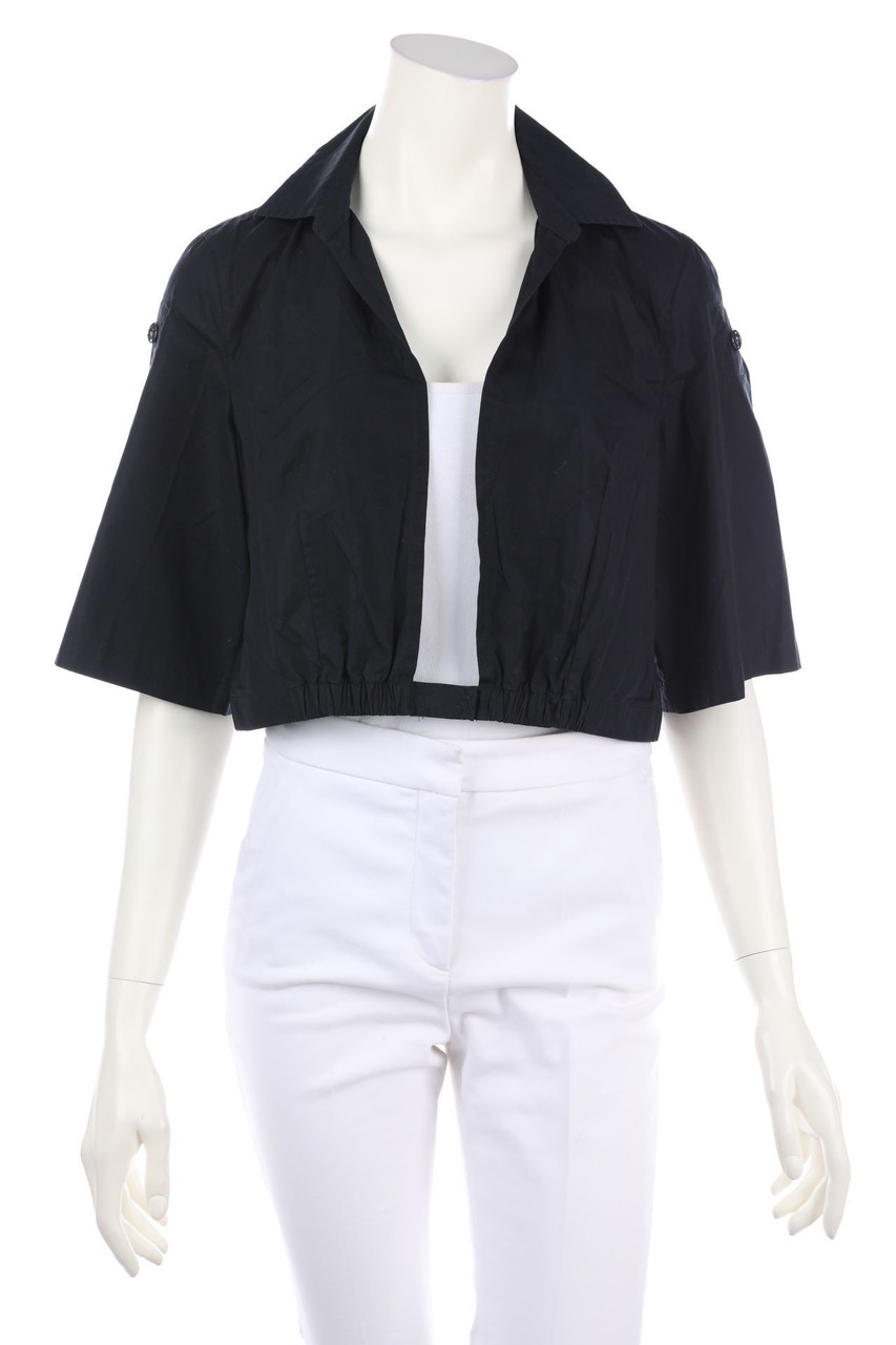 AKRIS punto - Cropped-Jacket with Roll-up Sleeves - D 38