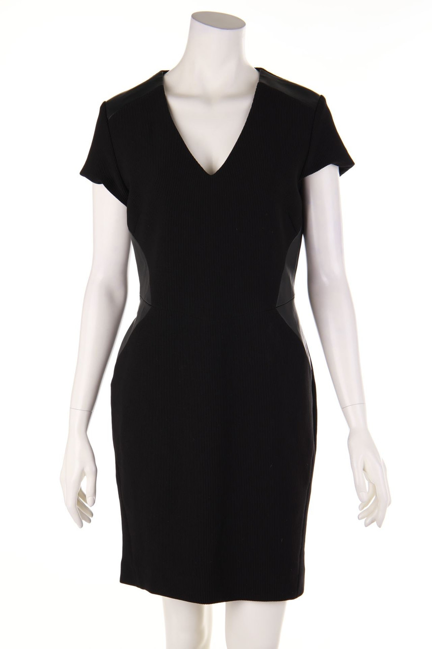 set - Sheath Dress with Faux Leather Details - D 40