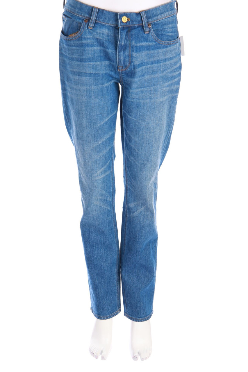 J.CREW - Used Look Straight Cut Jeans mit Logo-Patch - W29