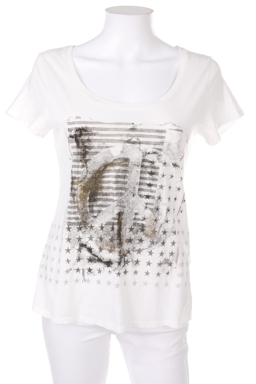 monari - Kurzarm-Shirt mit Strass-Steinen - D 36