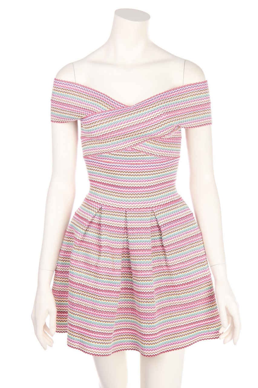 EKLE - Stretch-dress with Zig Zag Pattern - XS