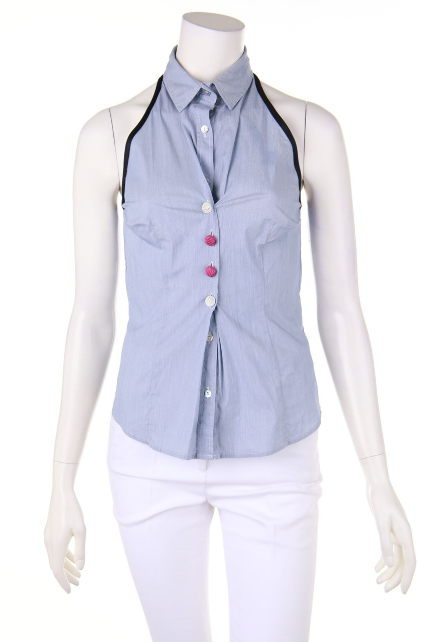 BOSS HUGO BOSS - Sleeveless Shirt Blouse with Decorative Buttons - D 36