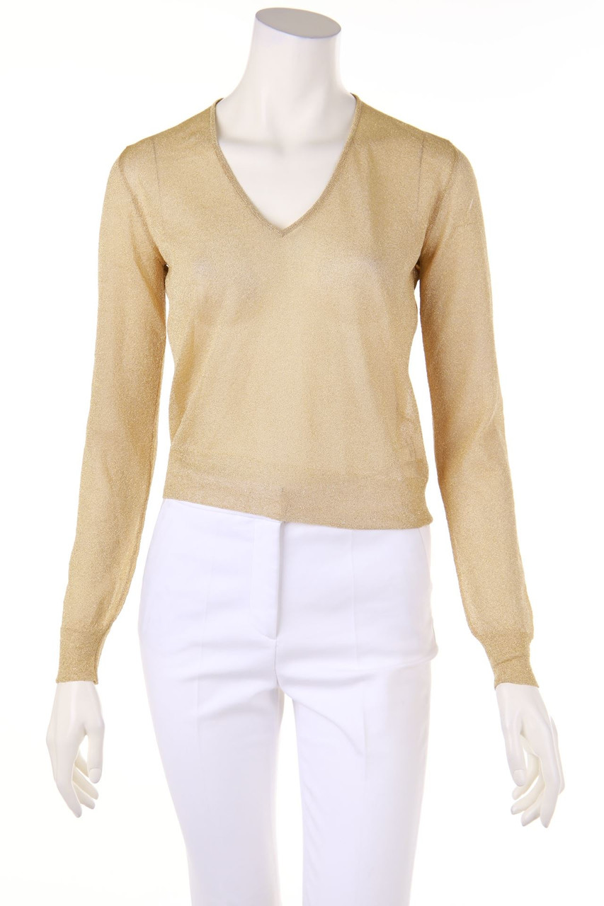 DOLCE&GABBANA - Glitter-Longsleeve-Shirt - D 36