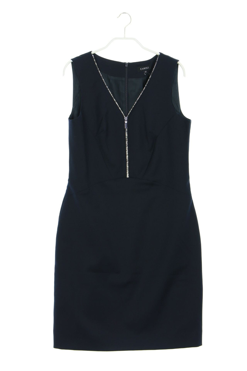 CAROLL - Sheath Dress, Wool-Blend with Zipper Closure - D 40