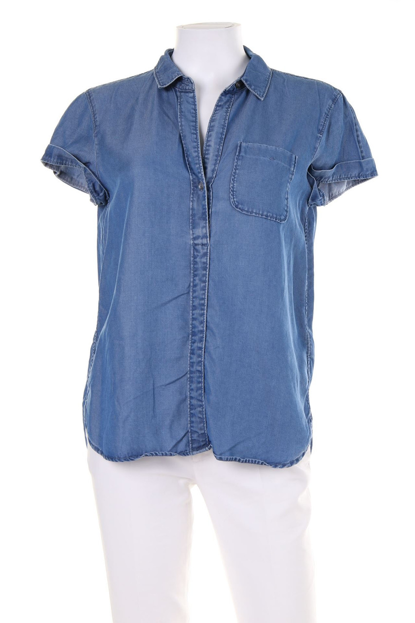 Marc O´Polo - Kurzarm-Bluse in Denim-Optik - D 34