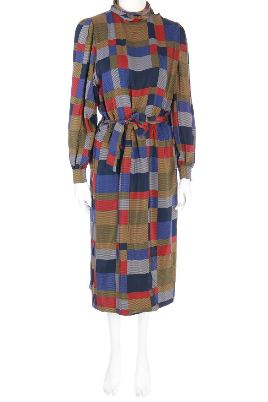 Etienne Aigner - Silk Dress, Checked - D 38