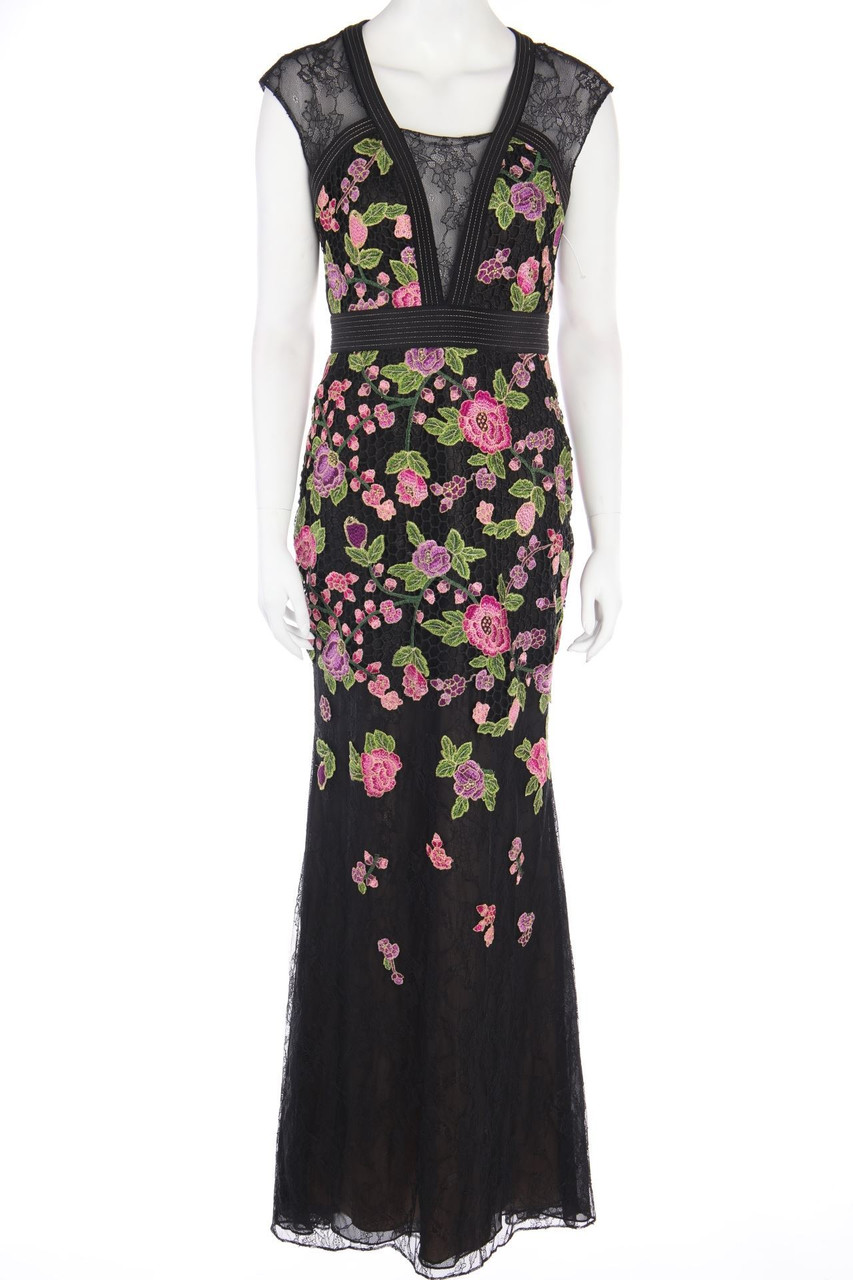 Belle BADGLEY MISCHKA - Evening Gown with floral print - D 36