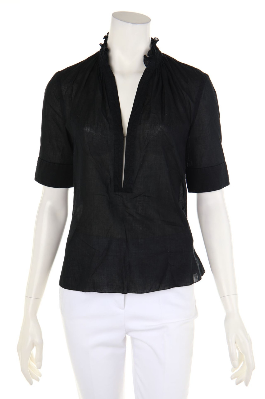 HUGO HUGO BOSS - Kurzarm-Bluse mit Volants - D 38