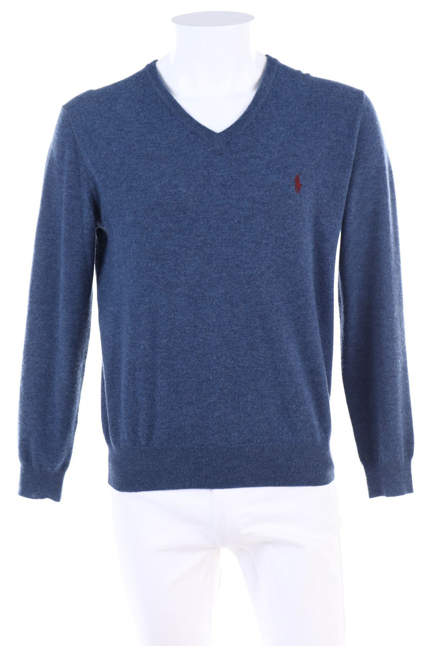 Polo by Ralph Lauren - V-Neck-Pullover aus Merino-Wolle mit Logo-Stickerei - S
