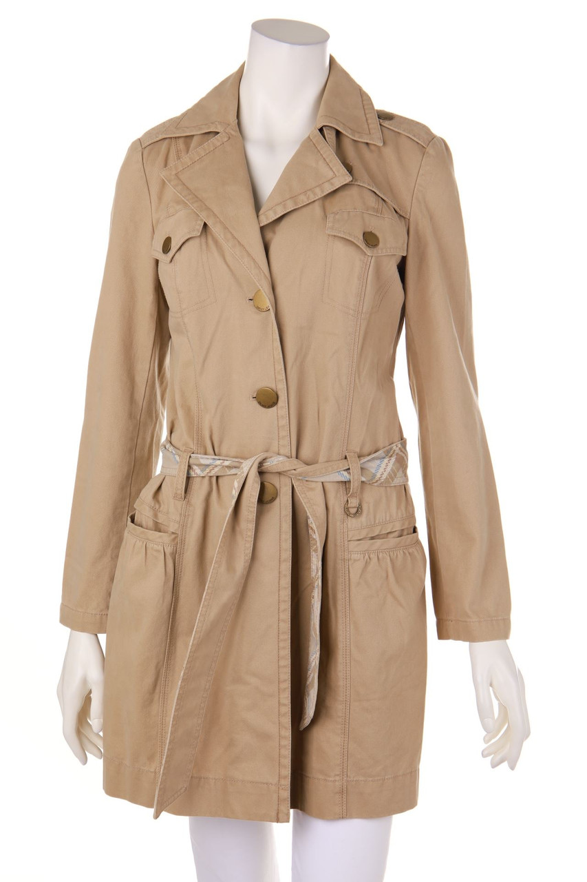 DKNY JEANS - Trenchcoat, Cotton with Logo Application - S