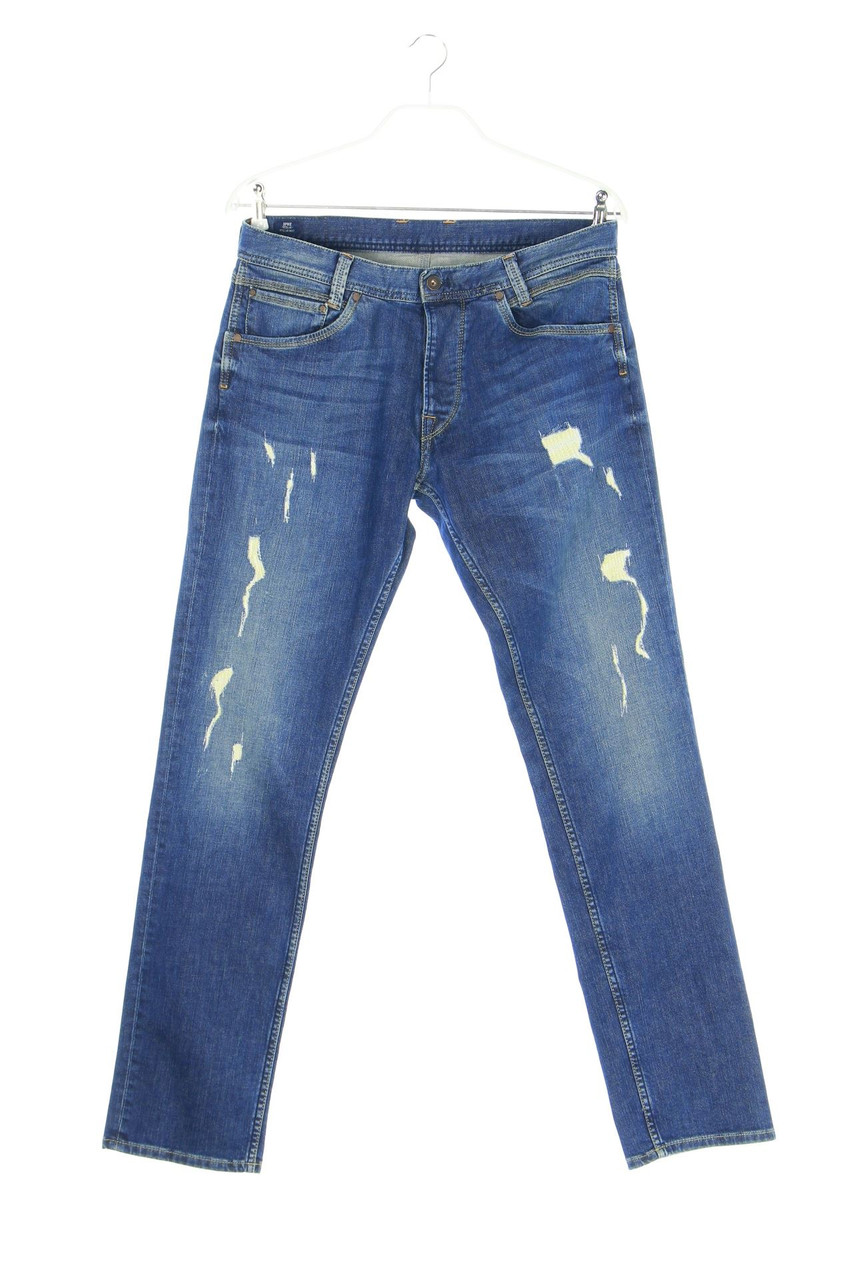 Pepe Jeans London - Destroyed Slim-Jeans mit Logo-Badge - W34
