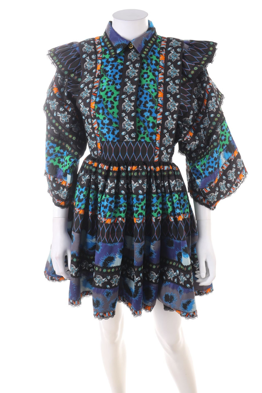 KENZO x H&M - dress, Jacquard, Ethno style - XS