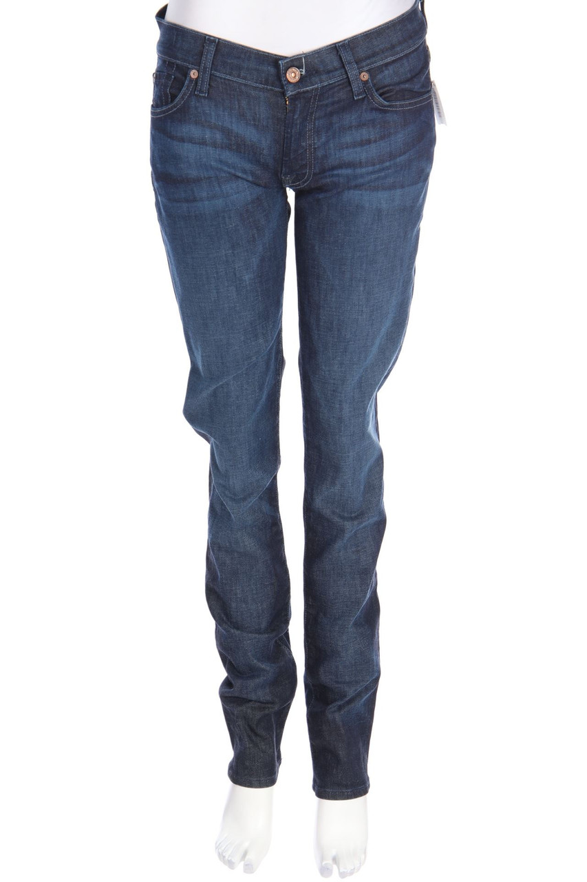 7 for all mankind - straight cut used look jeans with Logo Patch - W28