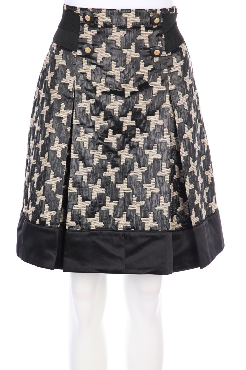 PAOLA FRANI - Skirt with Geo Pattern with Decorative Buttons - XS