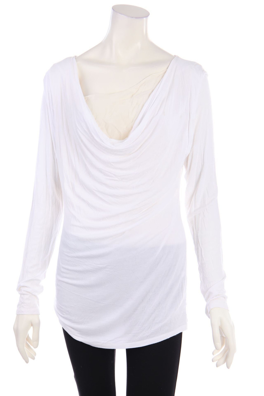 SCHUMACHER - Longsleeve-Shirt mit Wasserfall-Ausschnitt - L