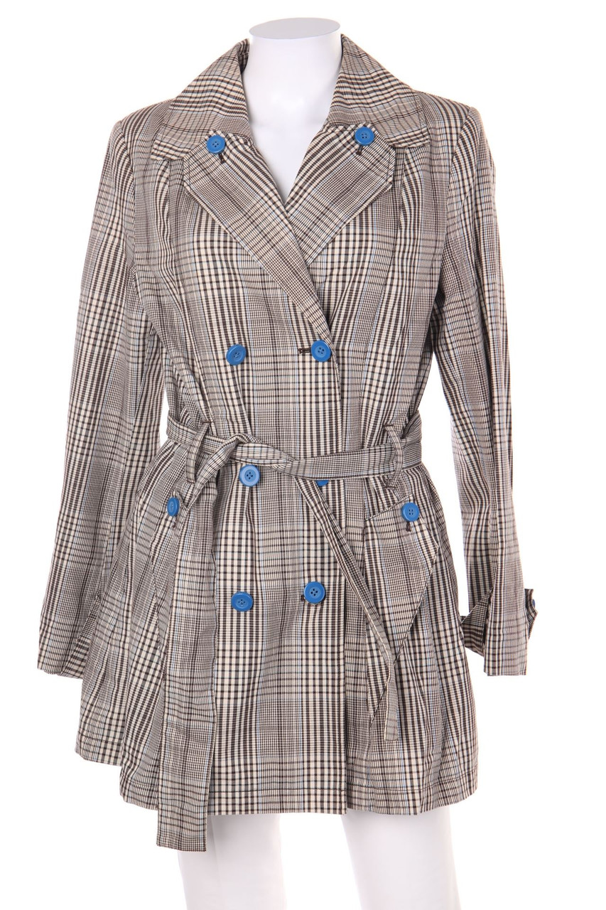 InWear - Checked Coat with Belt - M