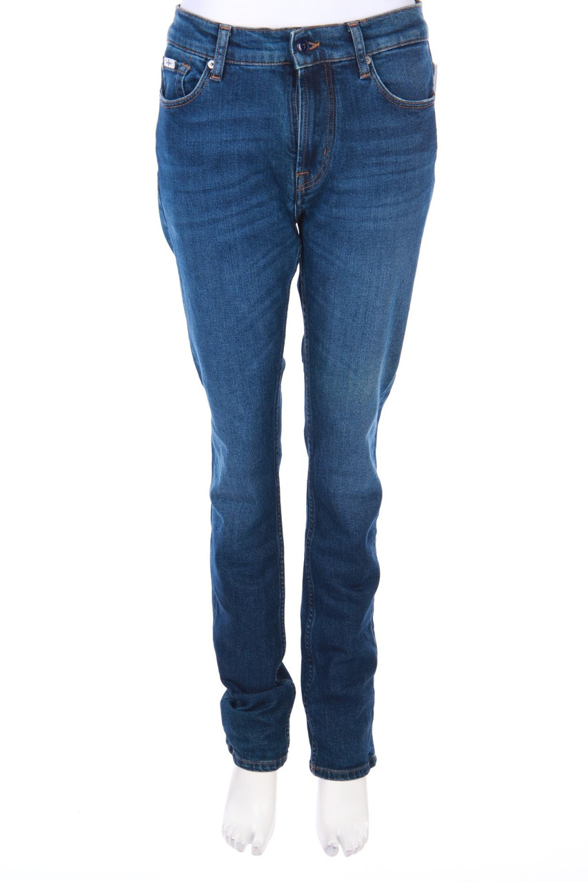 7 for all mankind - straight cut used look jeans with Logo Application - W31