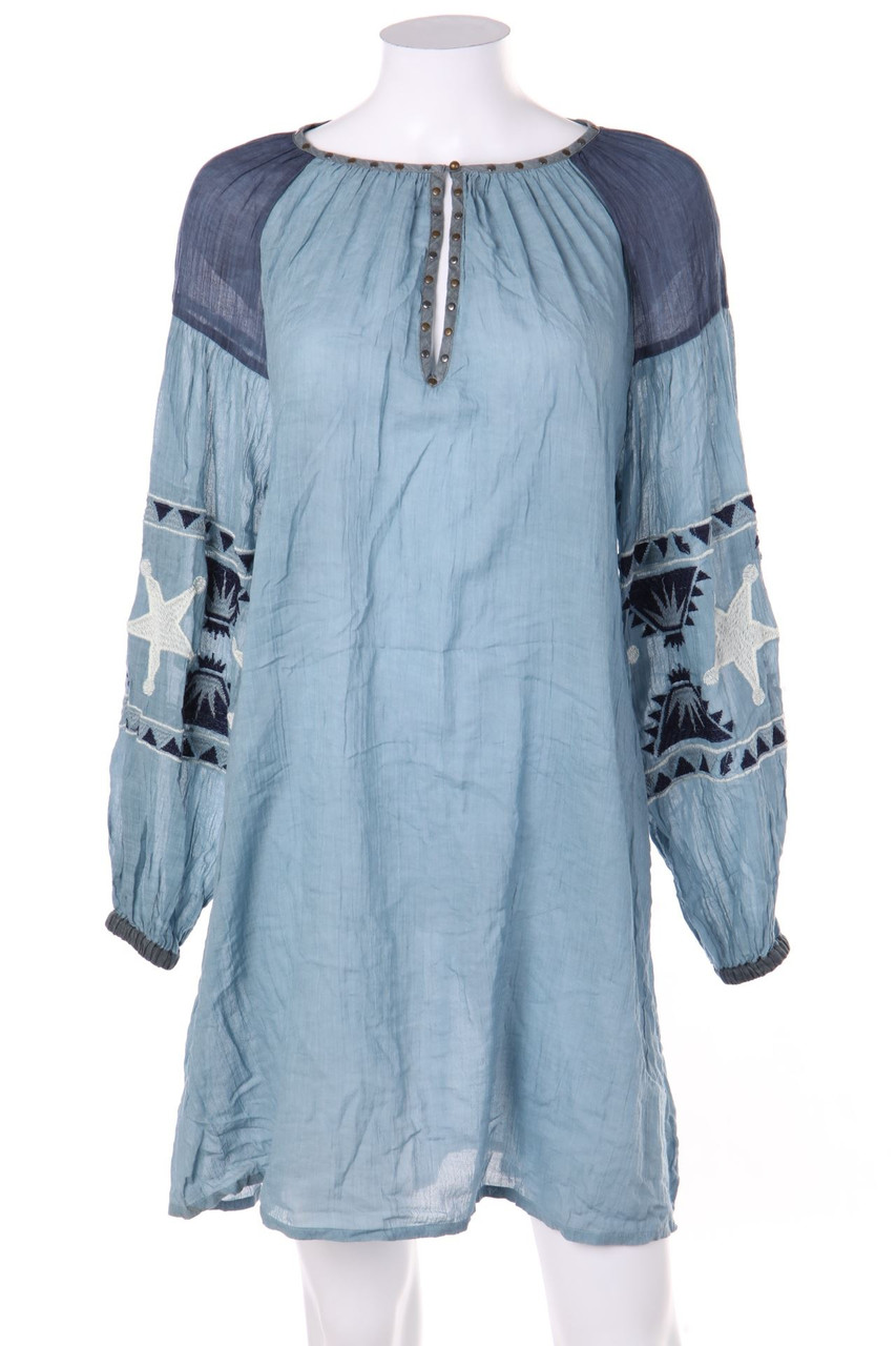 SCOTCH & SODA - Garment Dyed-Tunic Dress with Embroideries - D 40-42