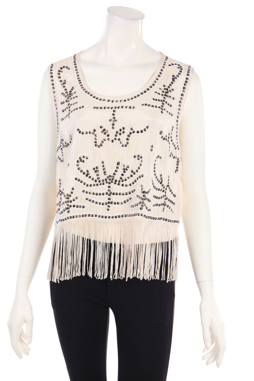 AVANT PREMIERE - Top with Pearls with Fringes - D 44
