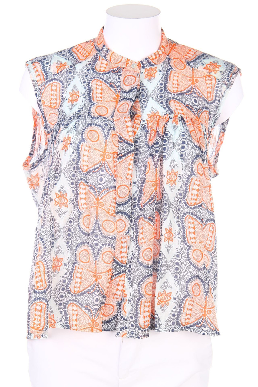 Dixie - ärmellose Bluse aus Baumwolle mit Print - S