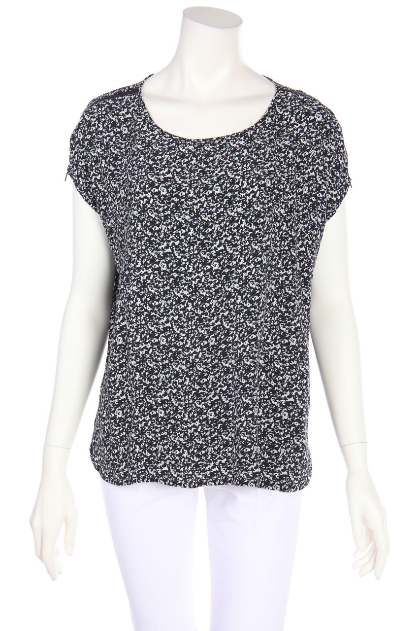 COMPTOIR DES COTONNIERS - Kurzarm-Bluse aus Viskose mit Reißverschluss - D 40