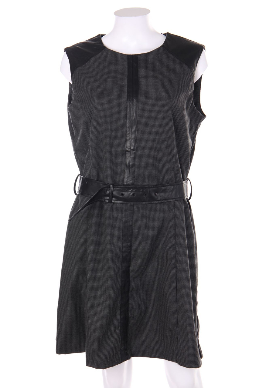 SISLEY - dress with Faux Leather Details - L