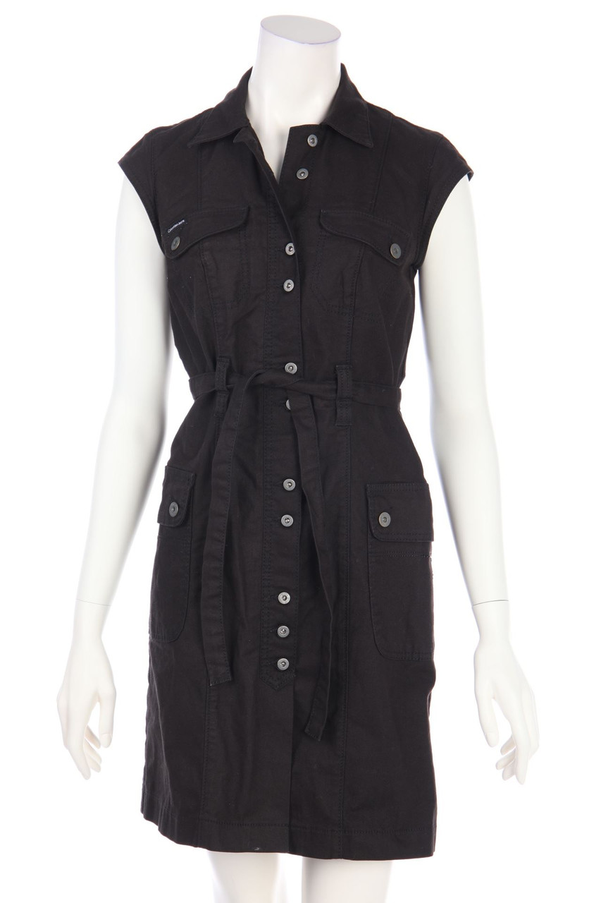 Calvin Klein Jeans - Shirt Dress with Patch Pockets with Belt - M