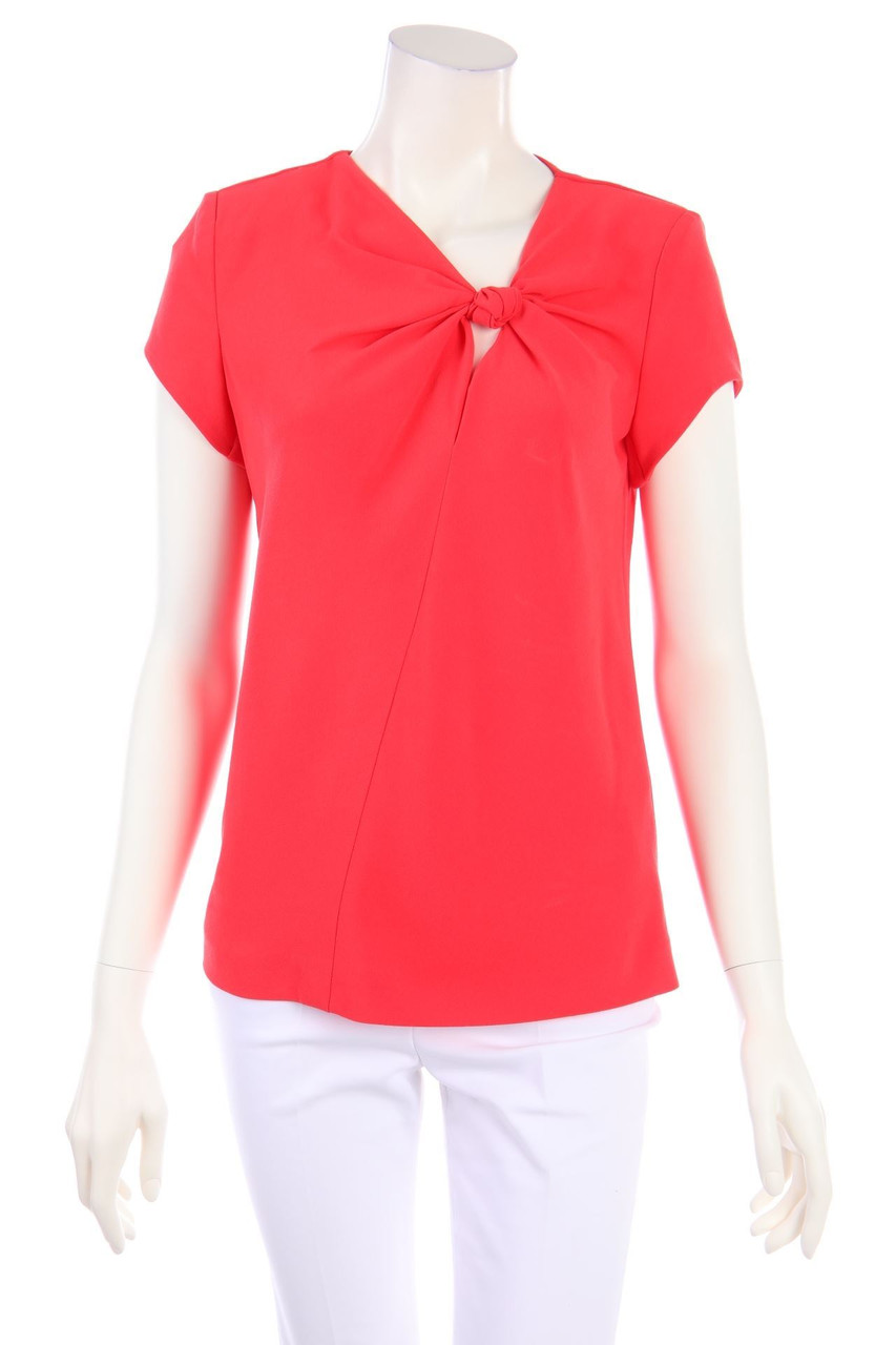 maje - Kurzarm-Bluse mit Drapierung - D 36