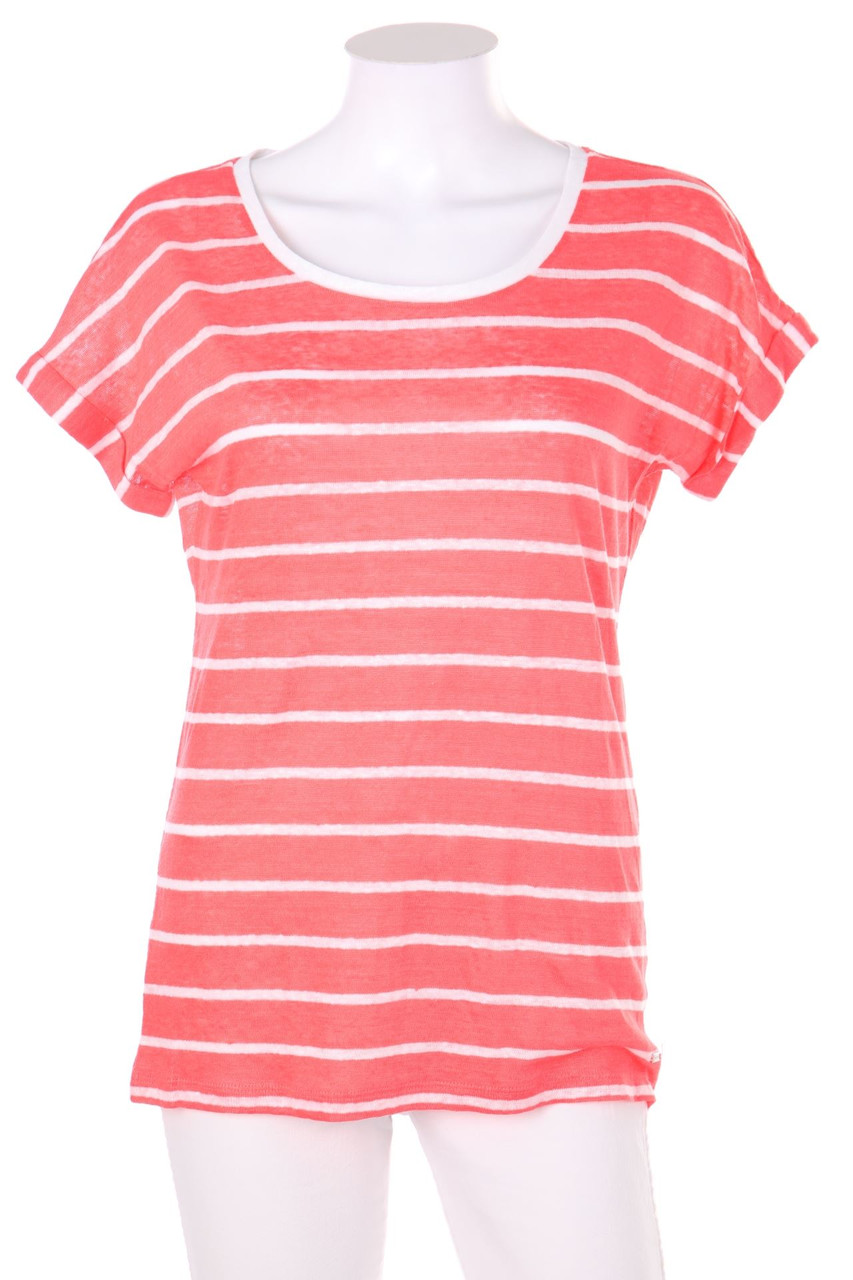 TOMMY HILFIGER - Kurzarm-Strick-Pullover mit Streifen - S