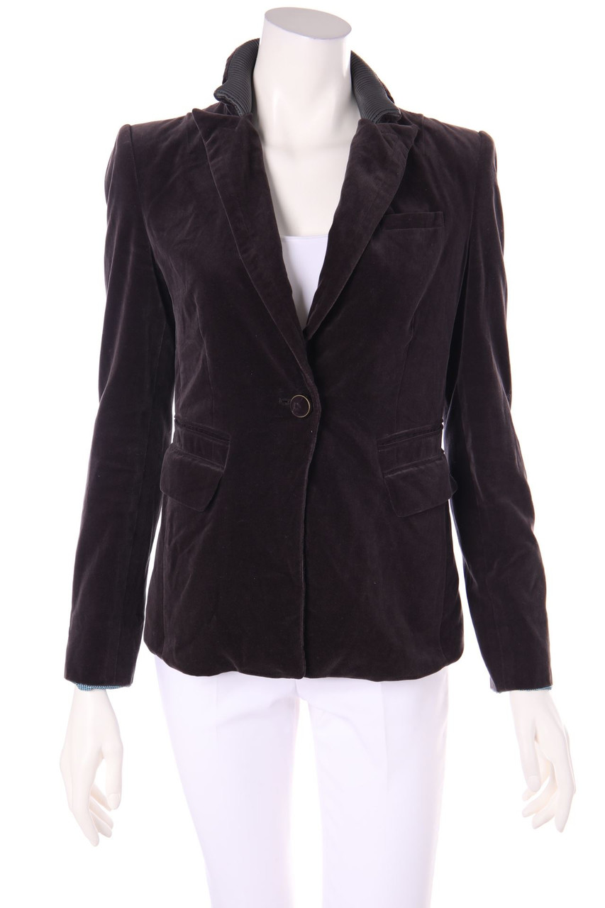 ROYAL SUNDAY - Samt-Blazer mit Logo-Applikation - M