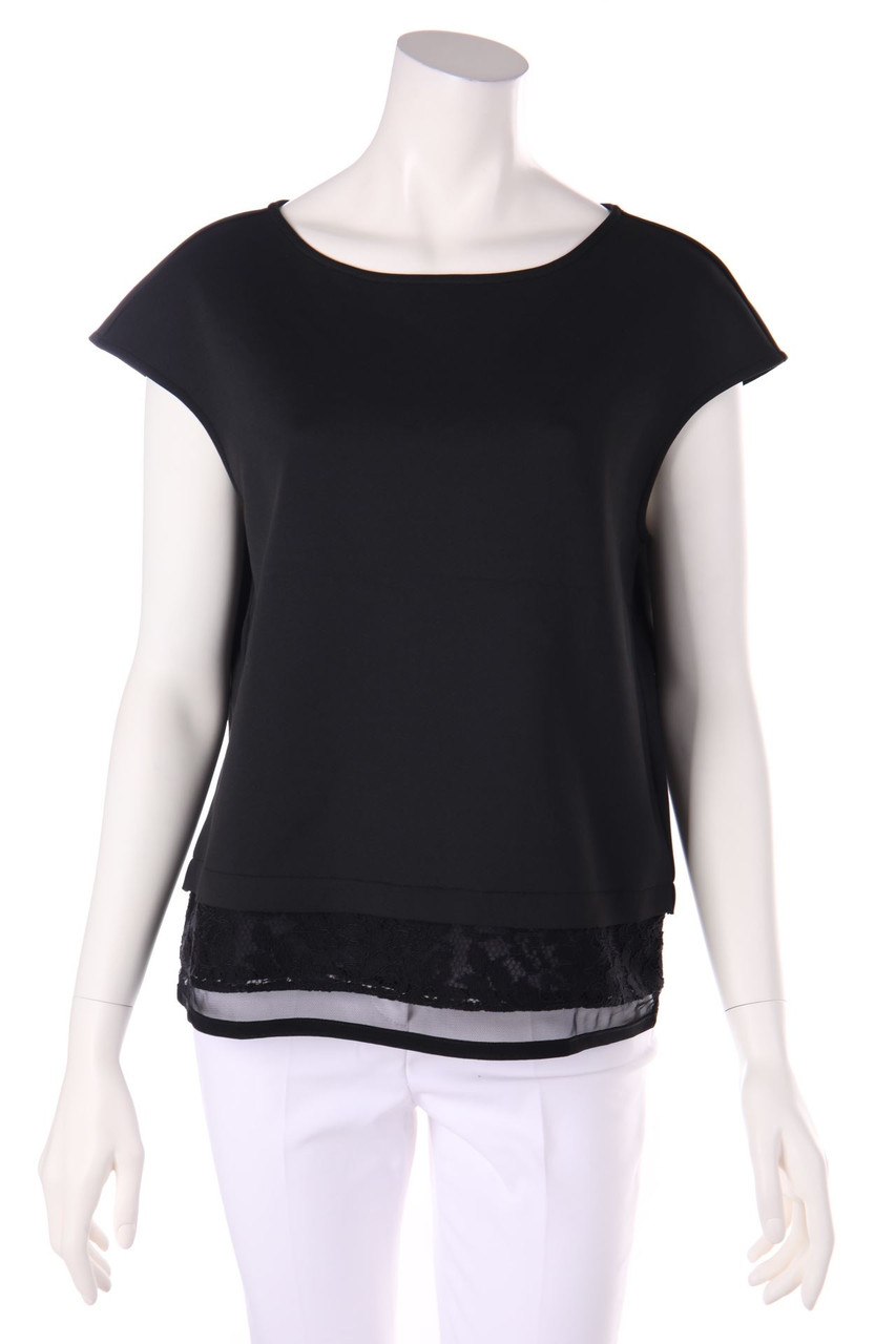 HUGO HUGO BOSS - Bluse mit Spitzen-Einsatz - L