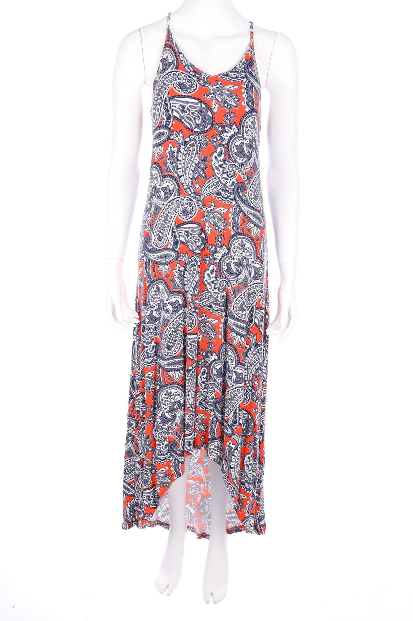 CYNTHIA ROWLEY - Maxi Dress with Paisley Print with Deep Back Neckline - S