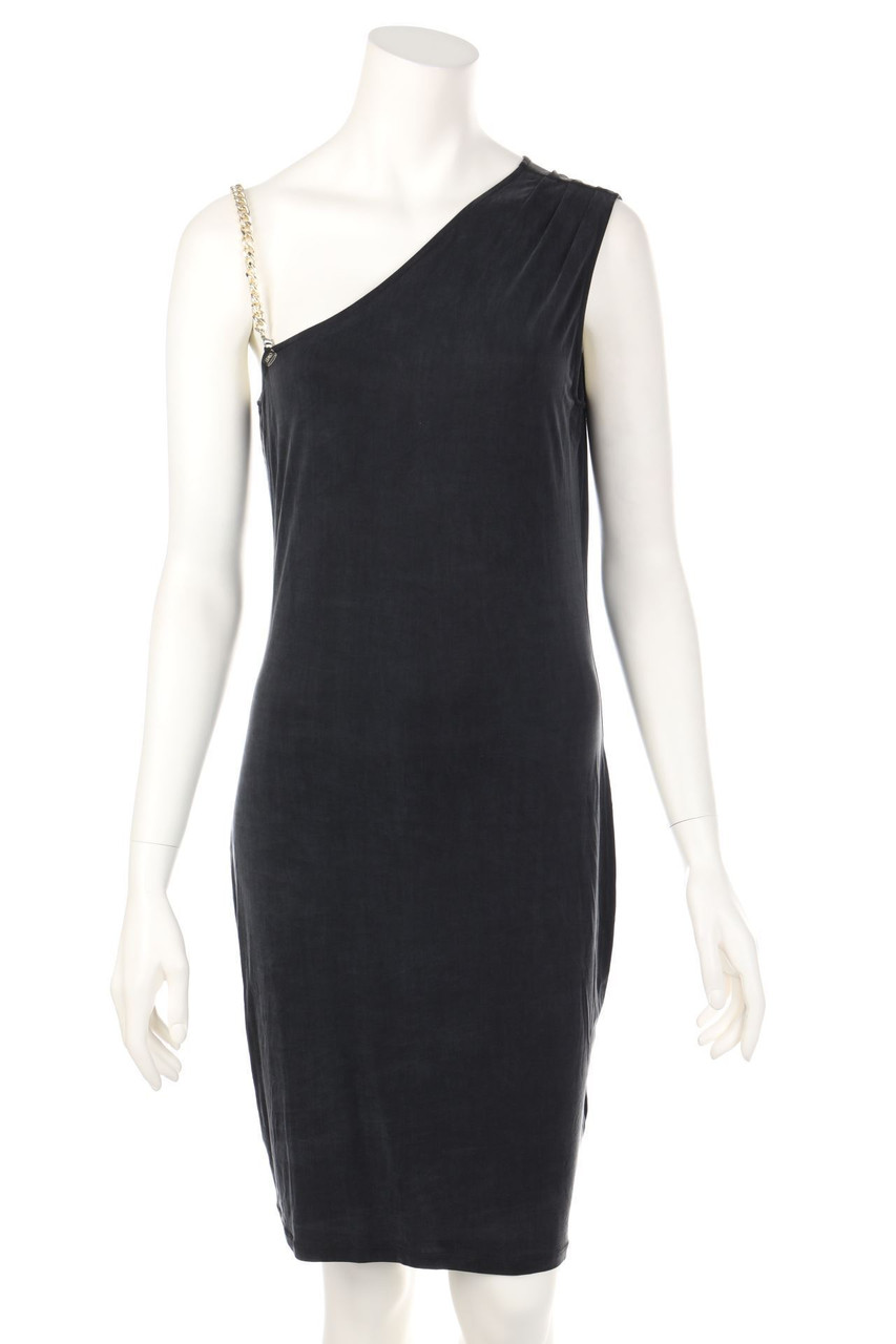 LIU JO - Dress with Asymmetrical Cut with Logo Plaque - D 38