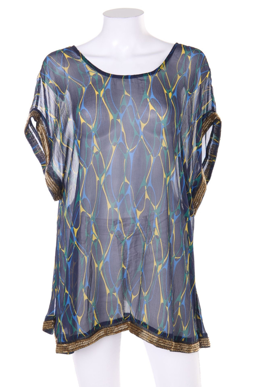 Winter Kate - Chiffon-Bluse aus Seide mit Perlen - L