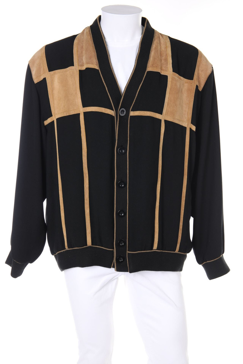 Jacques Lorant - Vintage-Bomber-Jacke mit Leder-Details - 56