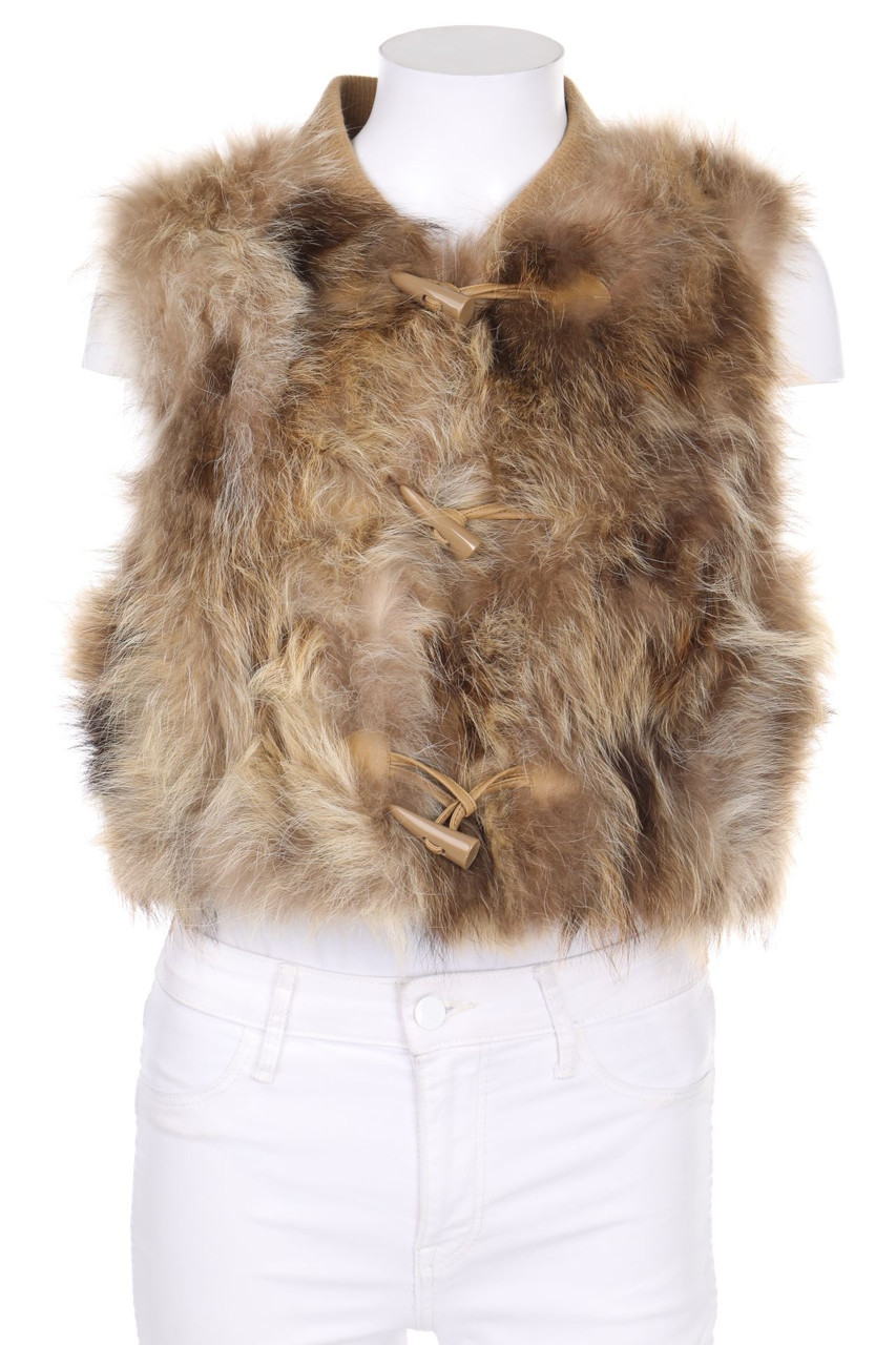 Derhy - Puffer Vest with Real Fur Trim - S