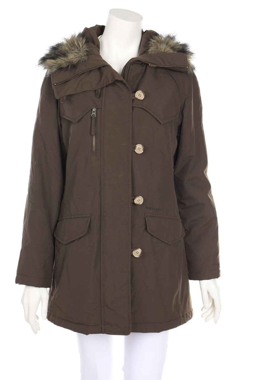 WOOLRICH - Coat with Logo-Stitching - M