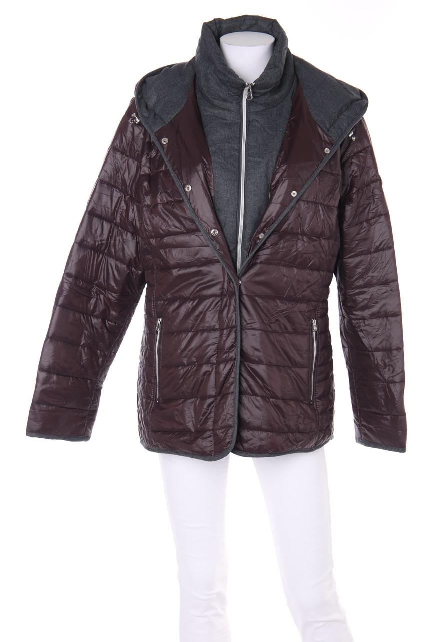 IN LINEA - Quilted Jacket, Layer Look with Hood - D 42