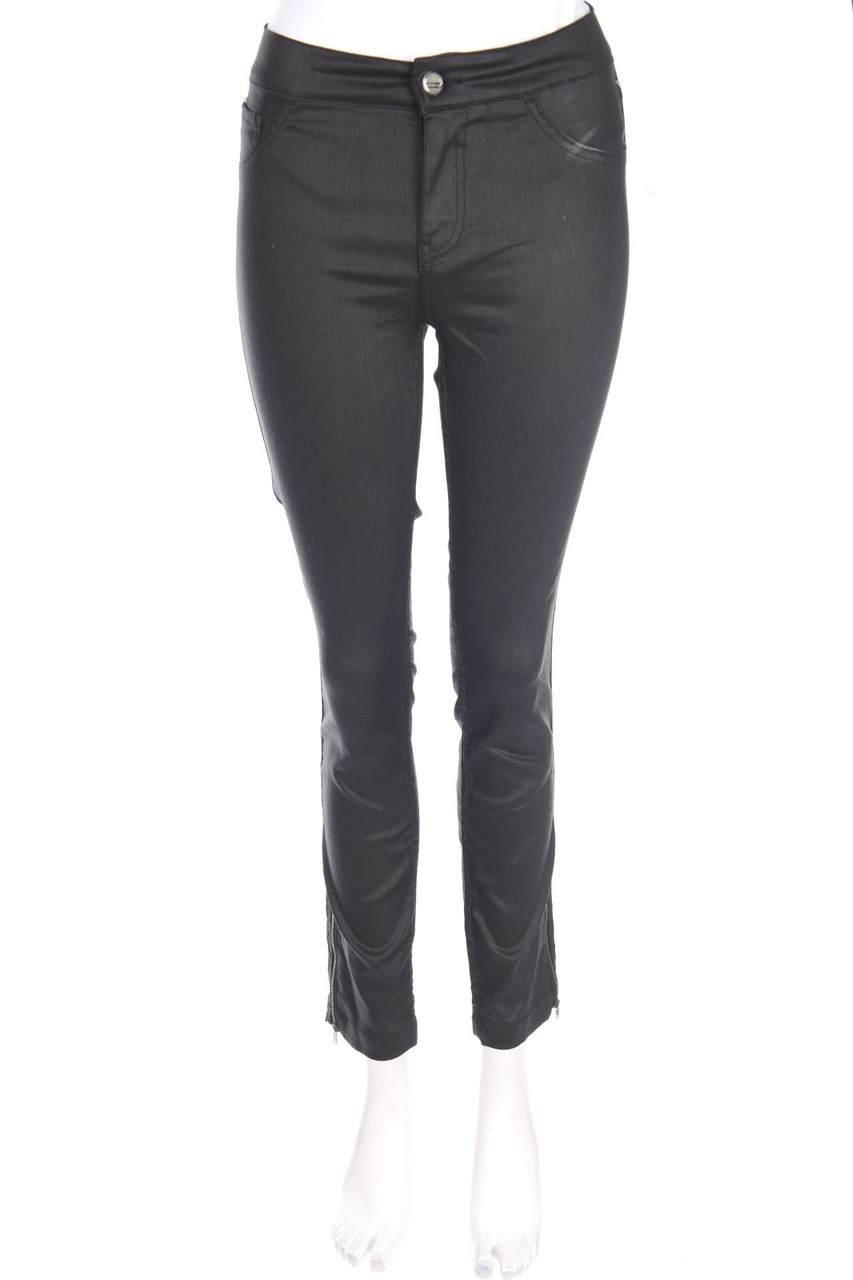 comma - Coated Skinny Jeggings mit Zipper - D 34