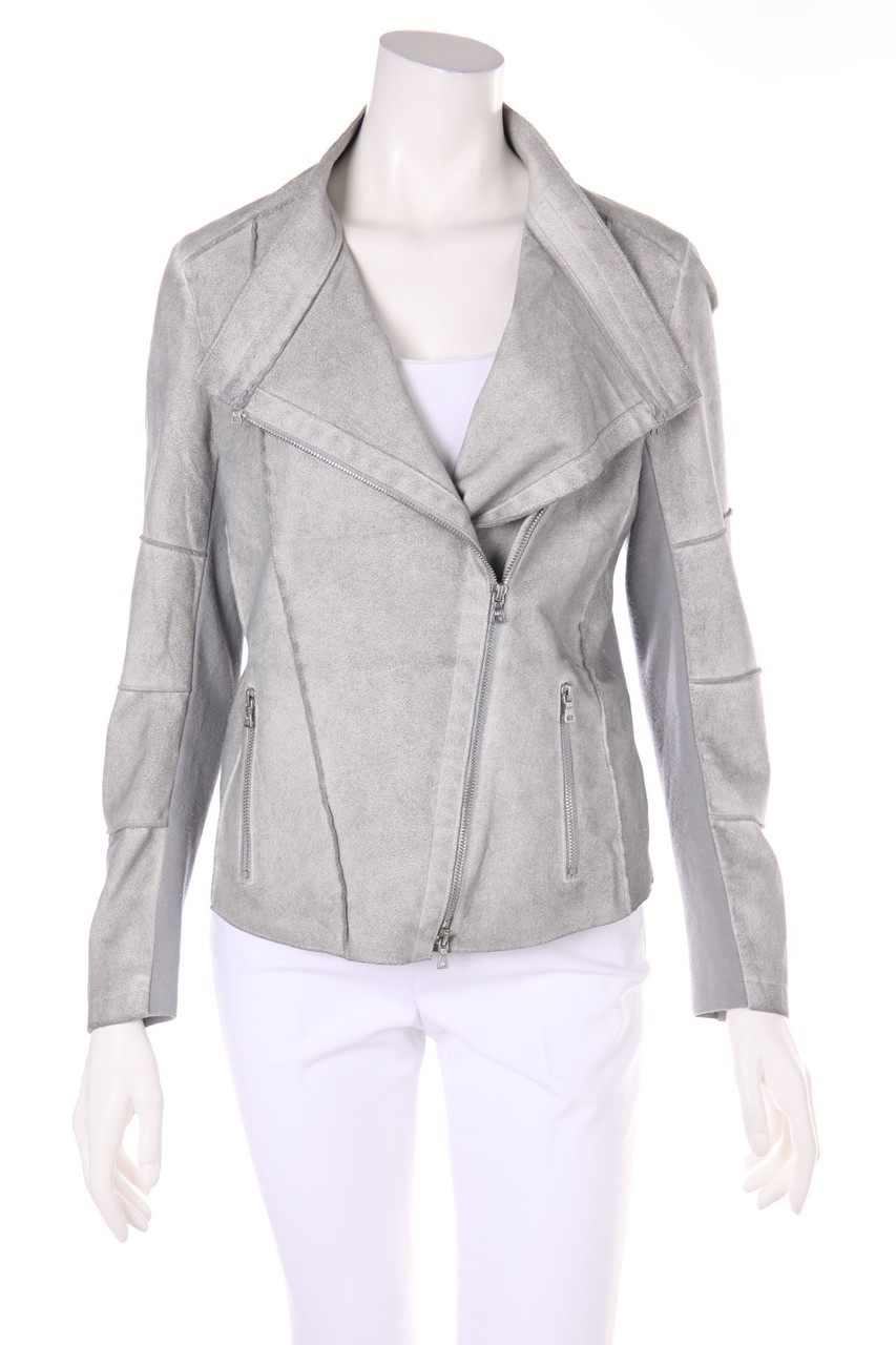 MARC AUREL - Faux Leather Jacket with Asymmetrical Cut - D 40