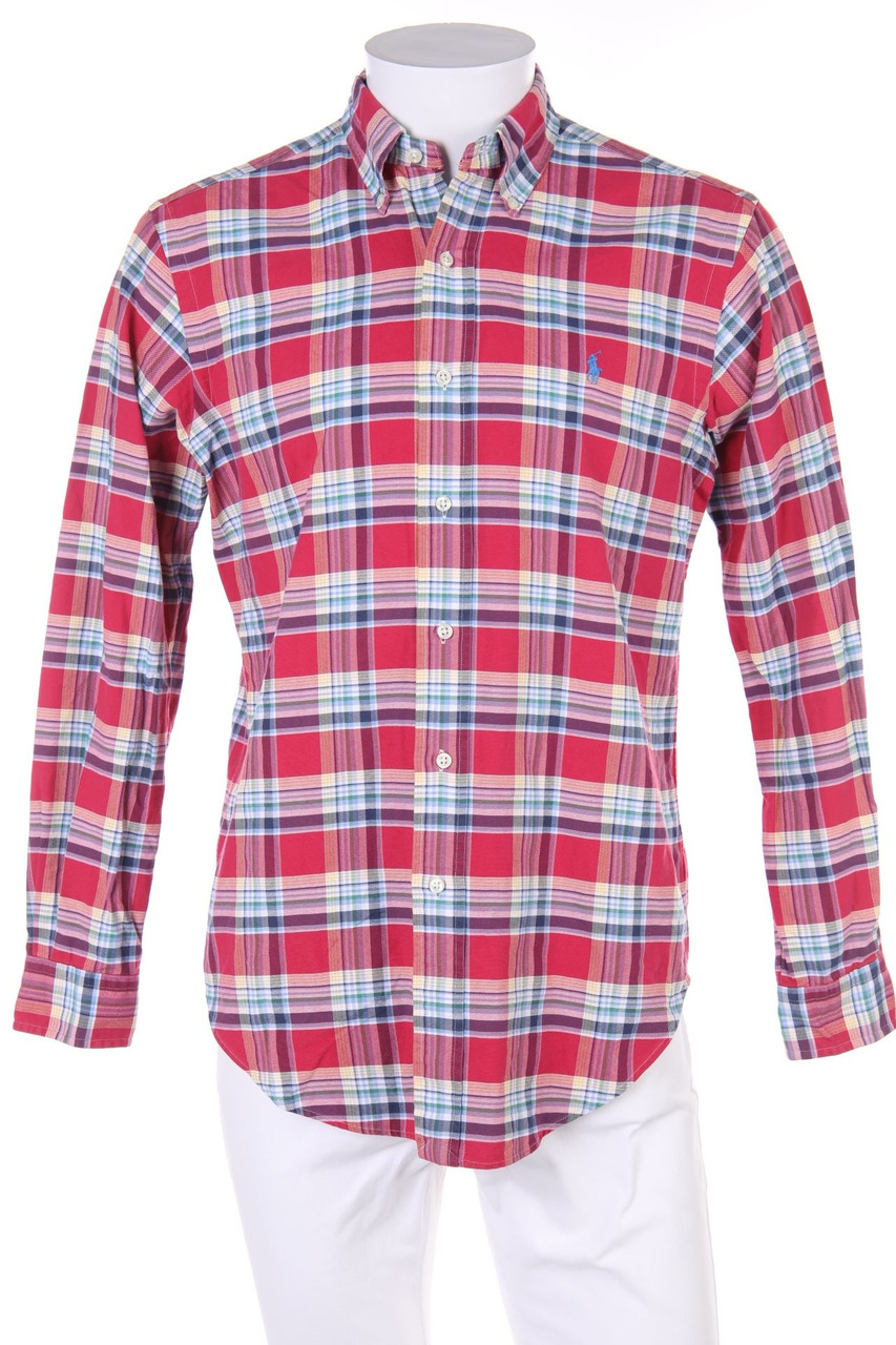 RALPH LAUREN - kariertes Button-down-Hemd mit Logo-Stickerei - S