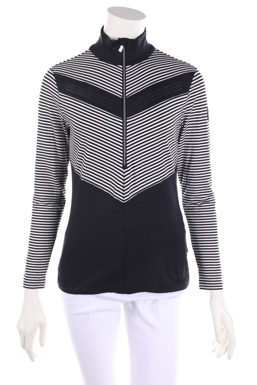 Toni Sailer - Longsleeve-Shirt mit Schmuckstein-Applikation - D 40