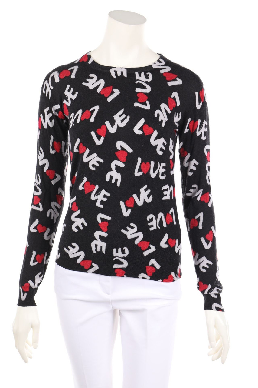 LOVE MOSCHINO - Strick-Pullover aus Woll-Mix mit Print - D 34