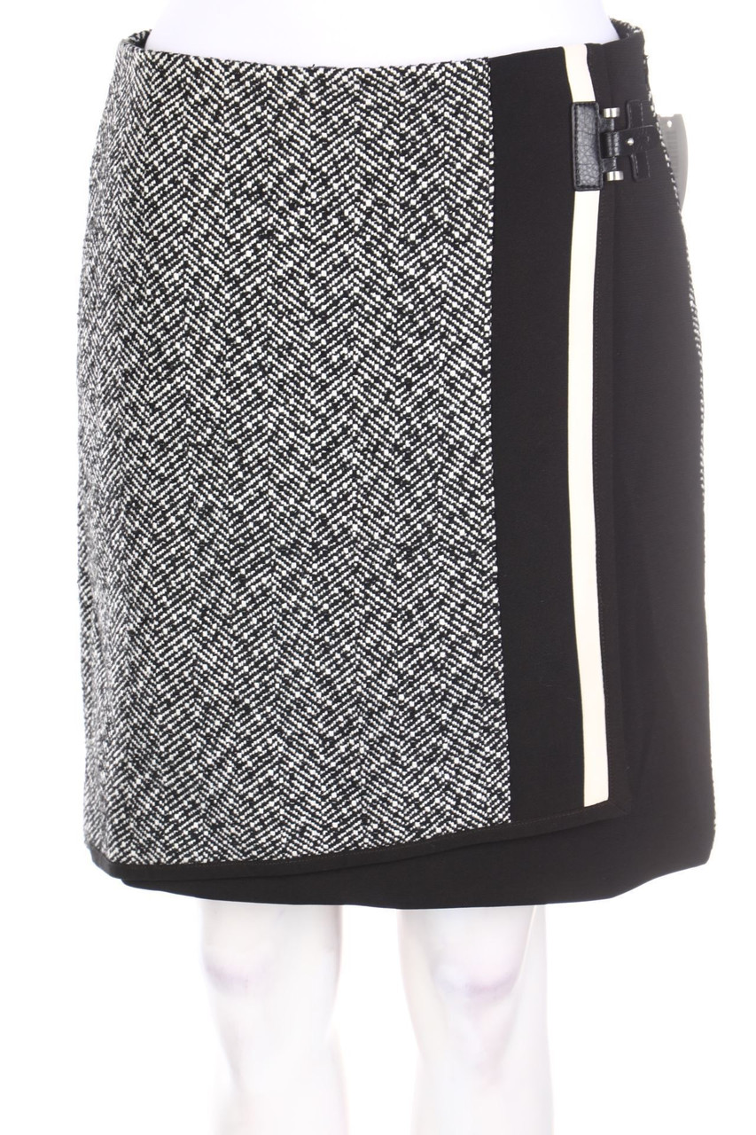 White House Black Market - Patterned Skirt with Wrap-Effect with wool - D 32
