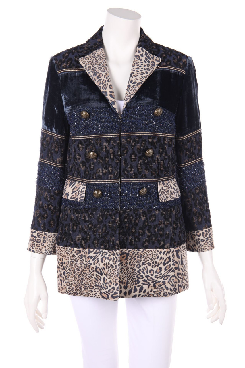 White Label - Blazer mit Leo-Print mit Pailletten - D 38